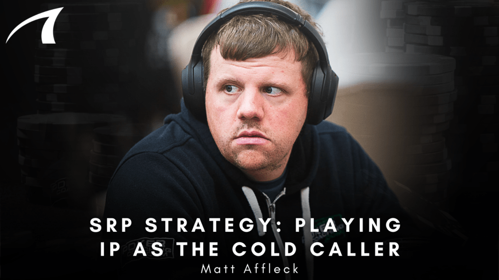 Portrait of a man wearing over-ear headphones, looking to the left, with a dark background and bold article title: 'SRP Strategy: Playing IP as the Cold Caller'.